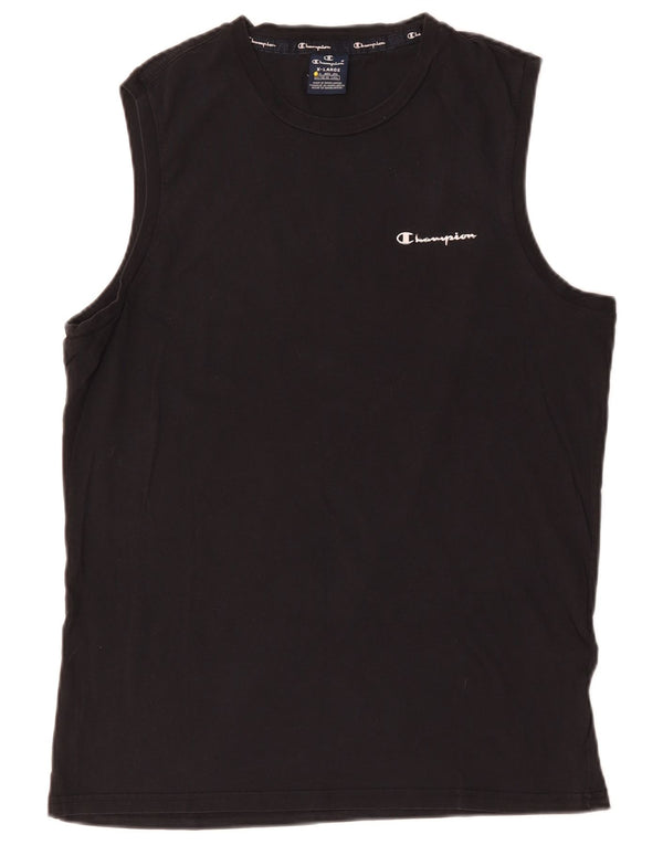 CHAMPION Mens Vest Top XL Black Cotton