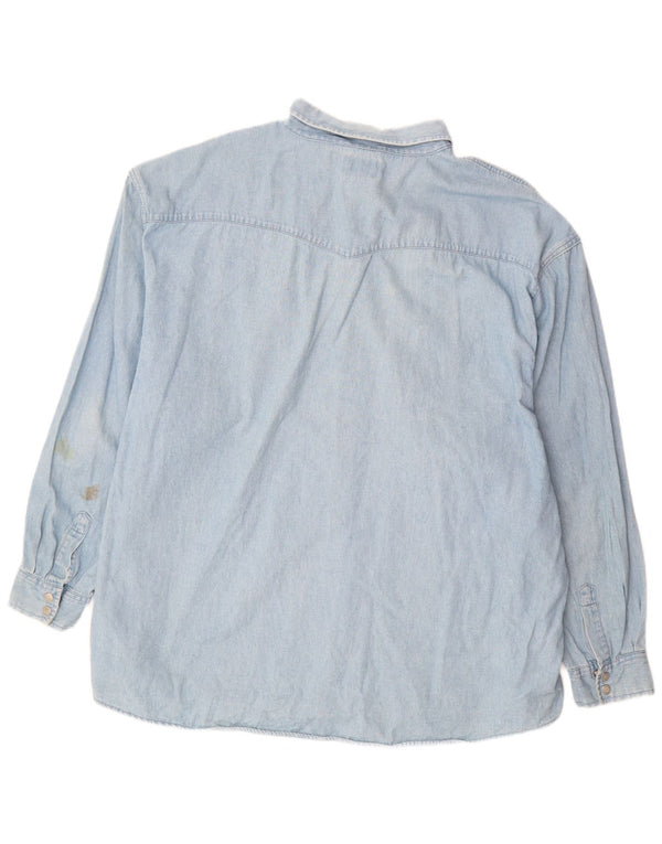 JOHN BANER Camisa vaquera para hombre 3XL Algodón azul