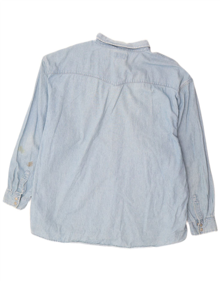 JOHN BANER Camisa vaquera para hombre 3XL Algodón azul