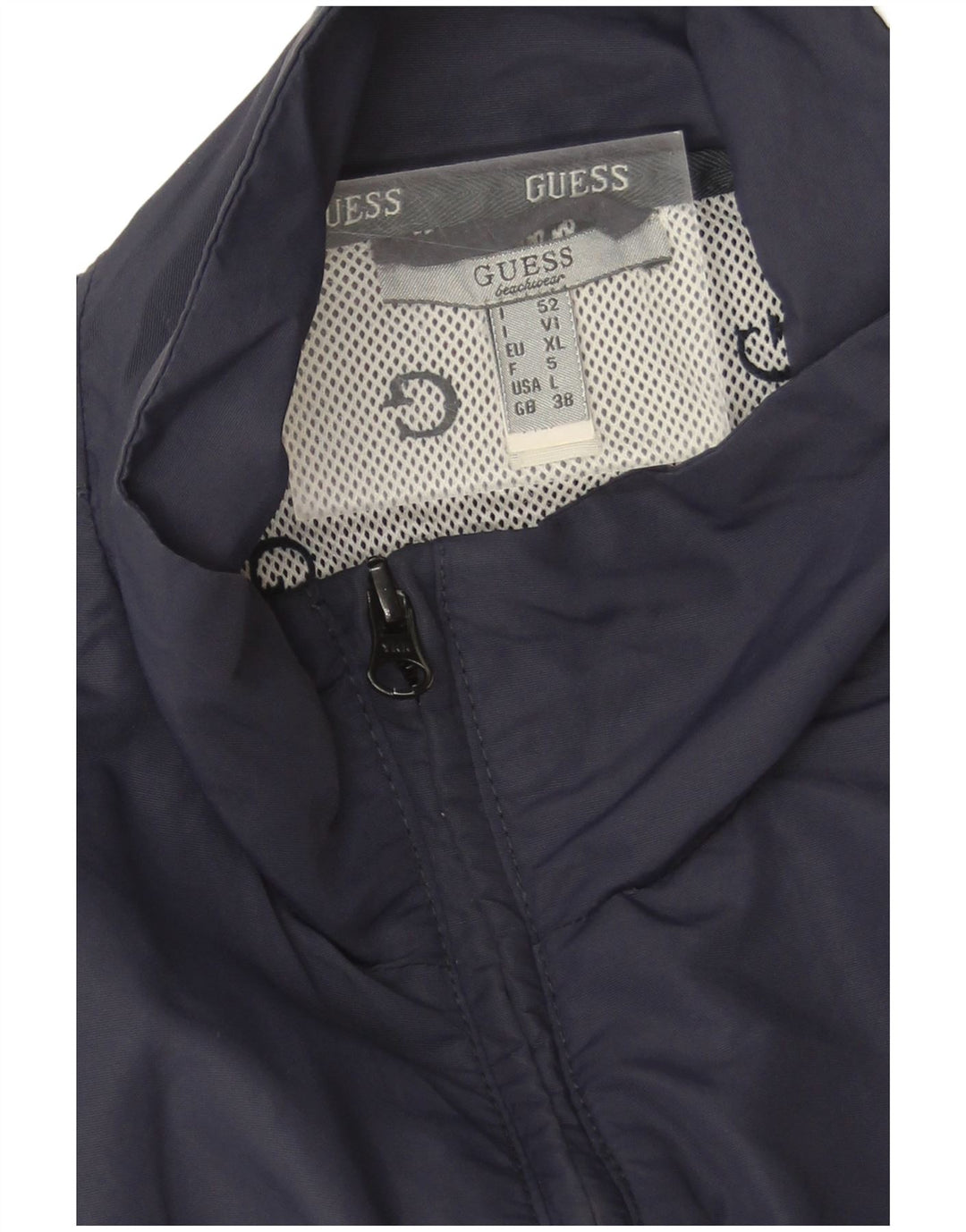 Guess Hombre Gráfico Sin Mangas Chándal Top Chaqueta XL Azul Marino Poliéster