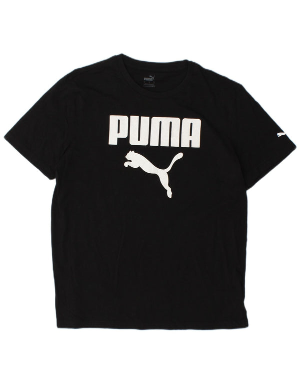 PUMA Camiseta gráfica para hombre Top grande de algodón negro