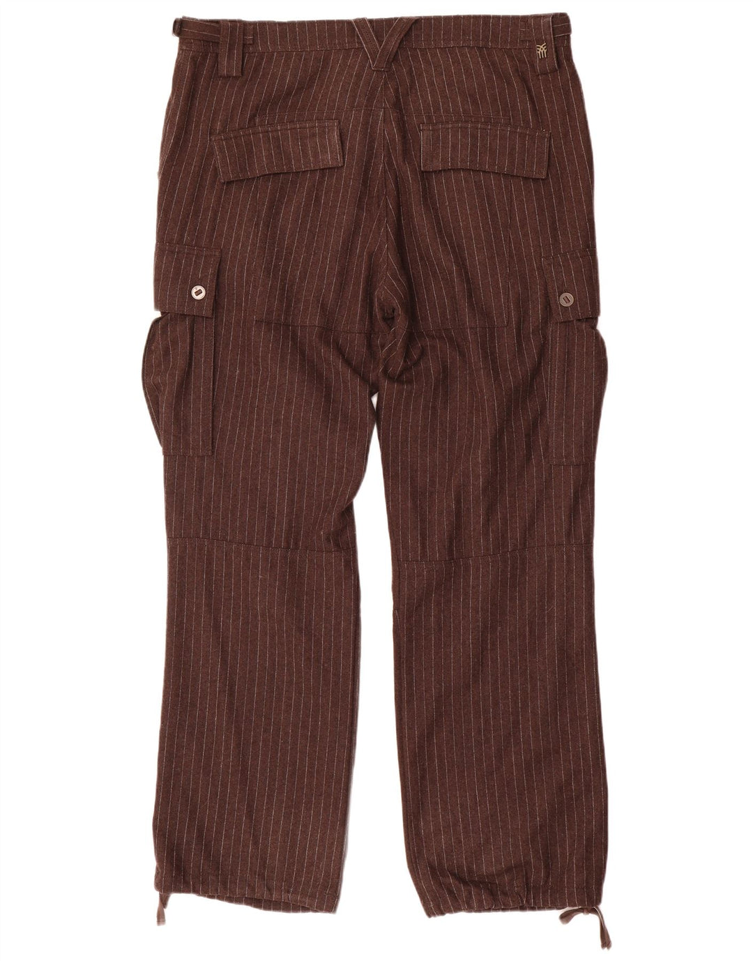 Fenchurch Pantalones cargo rectos para hombre W36 L33 Marrón Poliéster a rayas