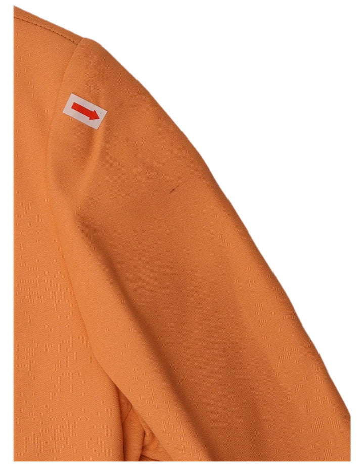 Vintage Mujer 3 Botones Blazer Chaqueta IT 42 Viscosa Naranja Mediana