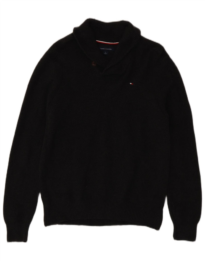 Tommy Hilfiger Jersey con cuello tipo chal para hombre de algodón gris medio