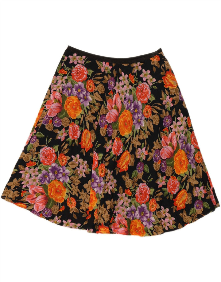 VINTAGE Womens Flared Skirt Small W27 Multicoloured Floral