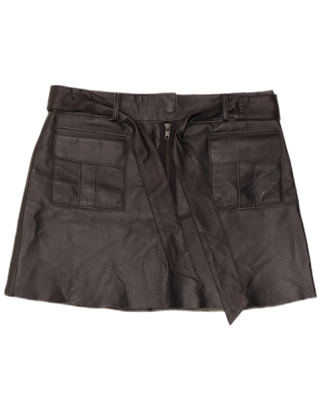 Conbipel Minifalda de cuero para mujer IT 44 Medium W34 Cuero negro