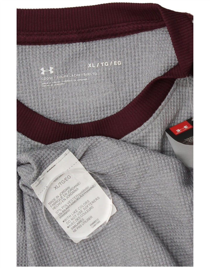 UNDER ARMOUR Hombre Top Manga Larga XL Gris Colorblock Poliéster
