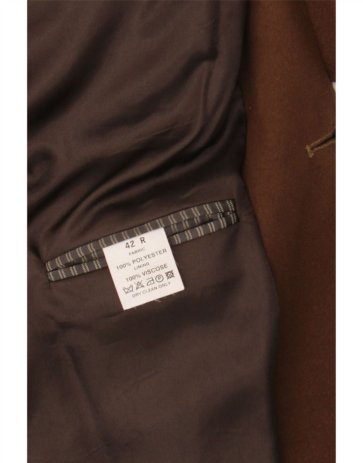 ROBBIE Chaqueta tipo blazer de 3 botones para hombre UK 42 XL Marrón Poliéster