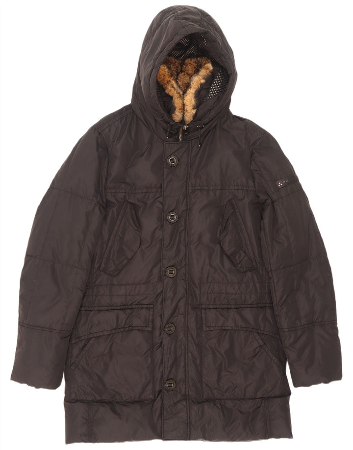 PEUTEREY Abrigo acolchado con capucha para hombre UK 40 Large Poliéster negro