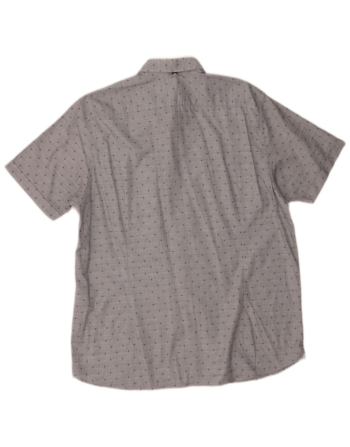 Ted Baker Camisa de manga corta para hombre Talla 5 XL Algodón con manchas grises