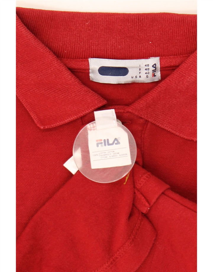 FILA Polo para hombre IT 48 Small Rojo Algodón
