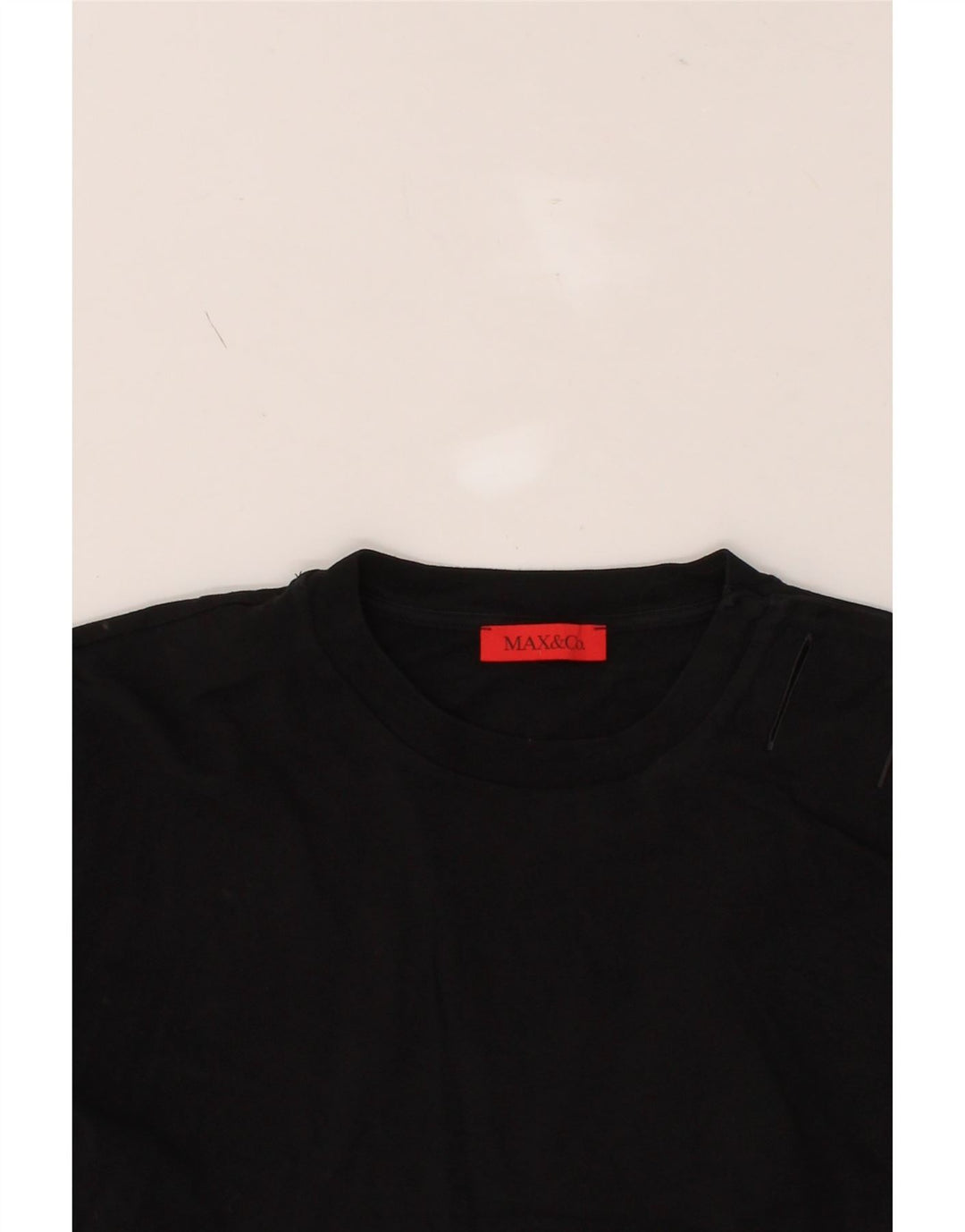 MAX & CO. Womens Oversized Crop T-Shirt Top UK 10 Small Black Cotton Vintage Max & Co. and Second-Hand Max & Co. from Messina Hembry 