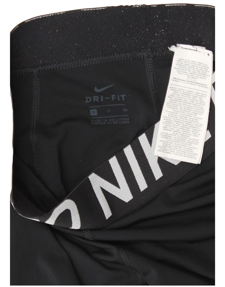 NIKE Womens Graphic Capri Leggings UK 10 Small  Black Polyester