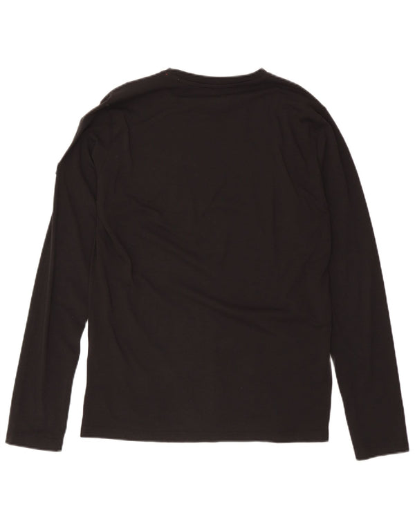 Pickwick Mens Graphic Top Manga Larga Algodón Negro Mediano