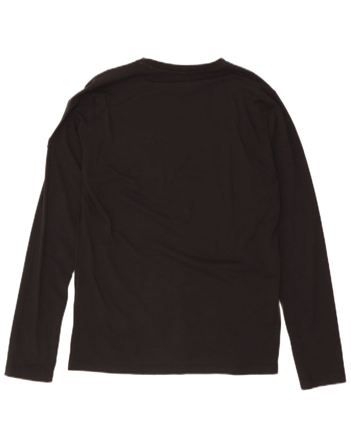 Pickwick Mens Graphic Top Manga Larga Algodón Negro Mediano