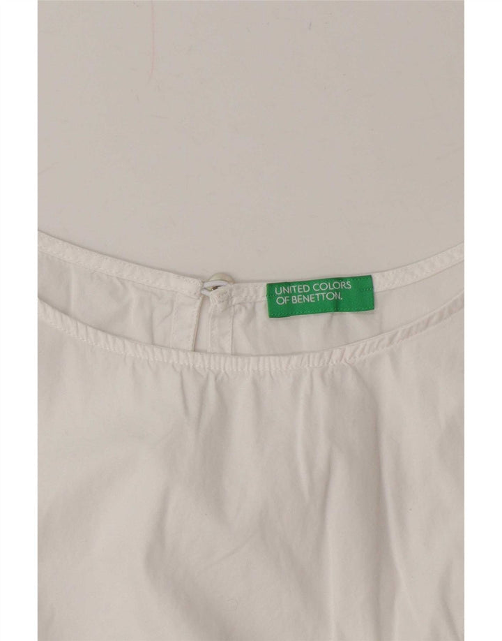Benetton Blusa Sin Mangas Mujer UK 42 Medium Blanco