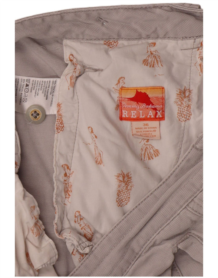 TOMMY BAHAMA Mens Relaxed Fit Cargo Shorts W36 Large Grey Lyocell