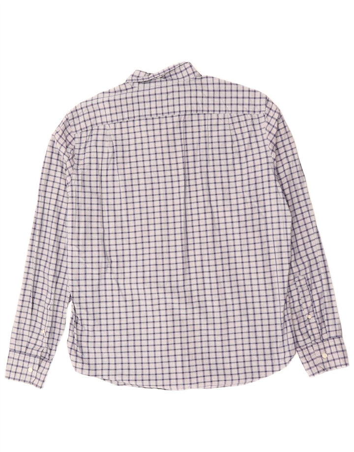 J. CREW Mens Slim Shirt Large Navy Blue Check Cotton