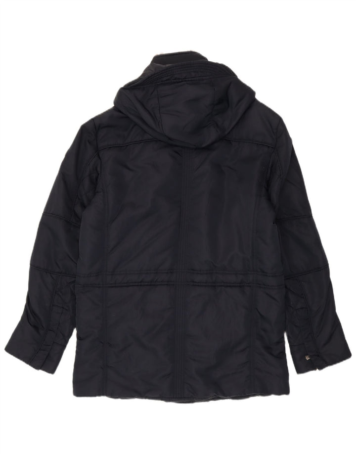 Chaqueta utilitaria con capucha para hombre Trussardi Jeans IT 48 Medium Azul marino Poliamida