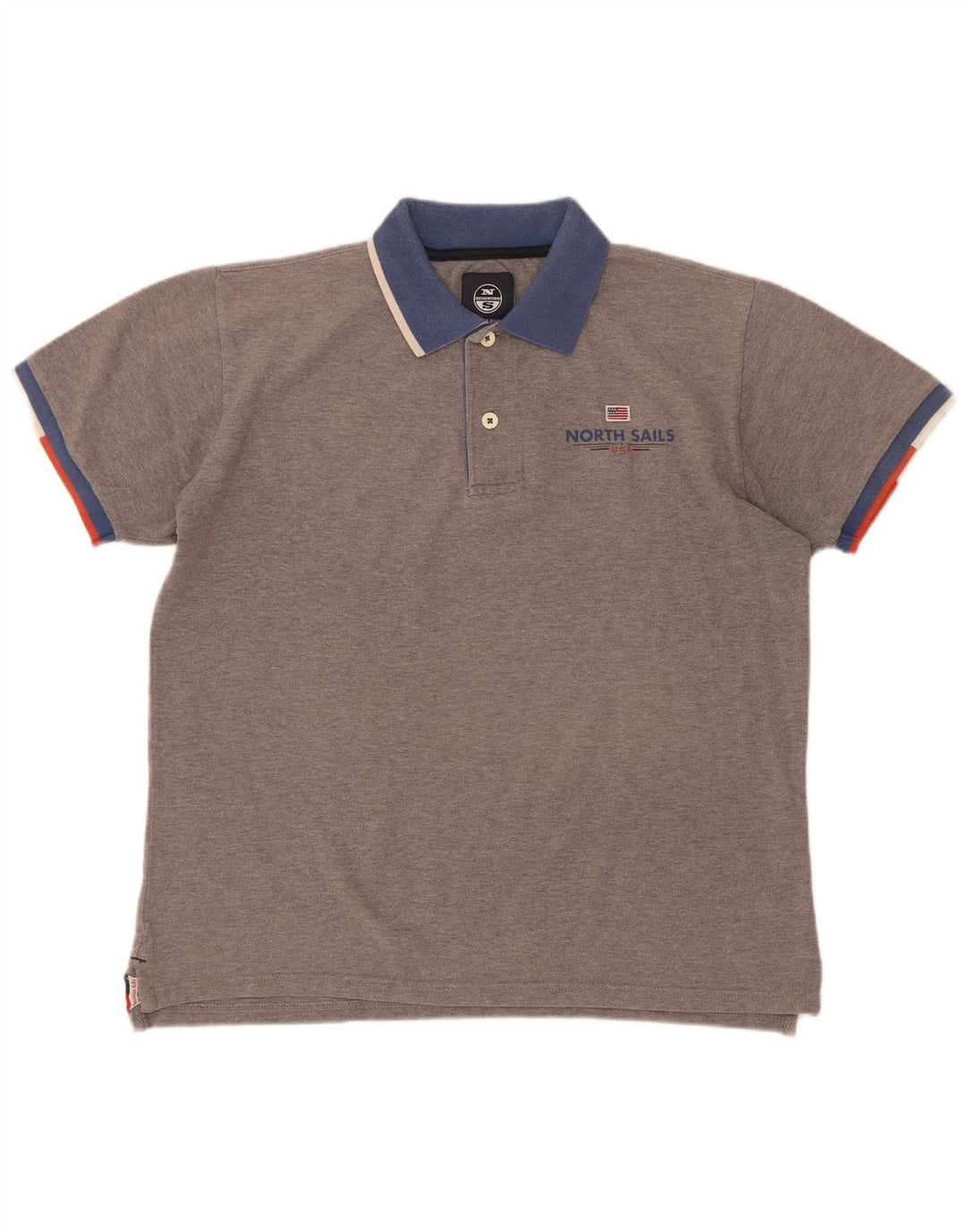 Polo North Sails para hombre de algodón con bloques de color gris grande