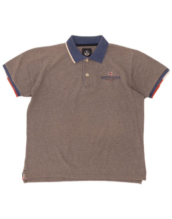 Polo North Sails para hombre de algodón con bloques de color gris grande