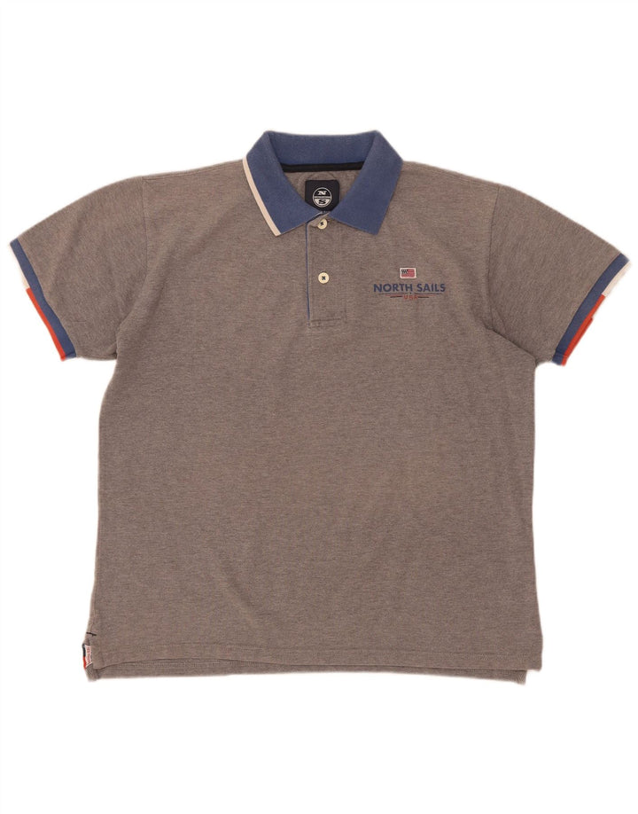 Polo North Sails para hombre de algodón con bloques de color gris grande