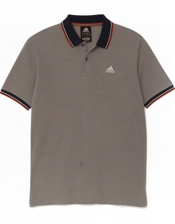 Adidas Hombre Clima 365 Polo Gris Medio Colorblock Algodón