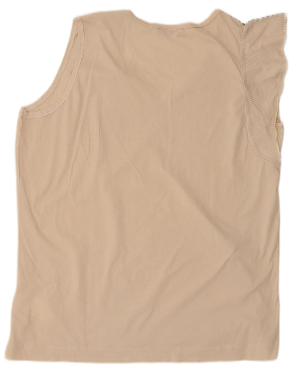 Trussardi Jeans Camiseta Mujer Top ES 40 XL Algodón Beige