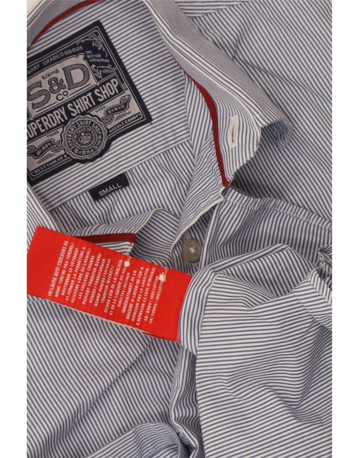 Camisa Superdry para hombre de algodón a rayas azules pequeñas
