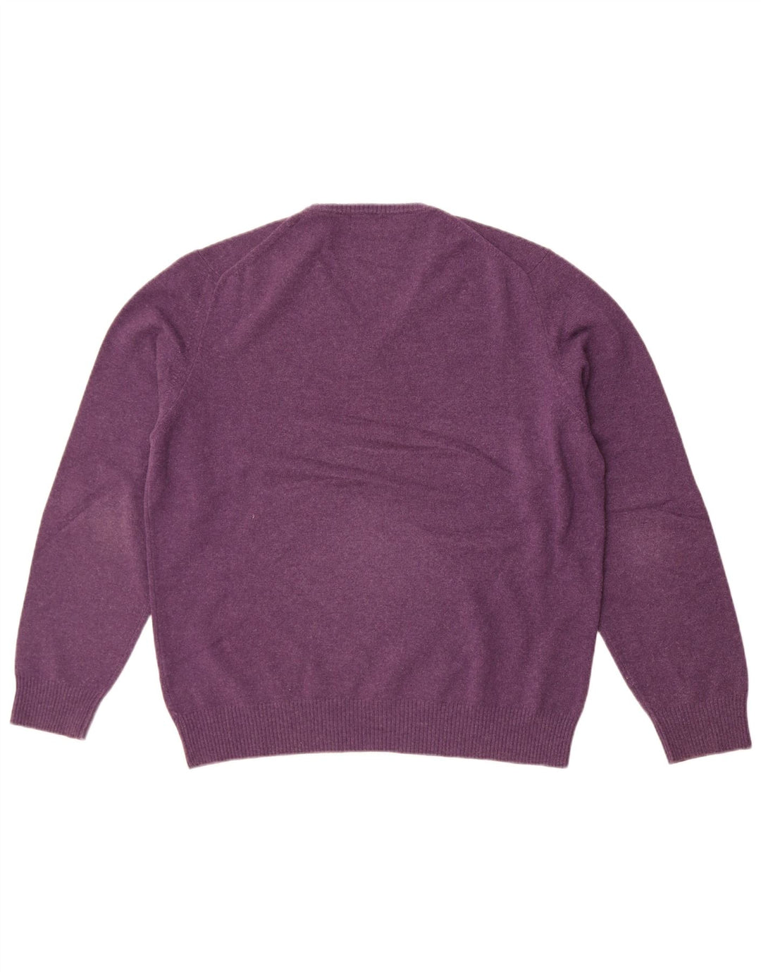 Massimo Dutti Jersey Con Cuello En V Hombre Large Lana Morado