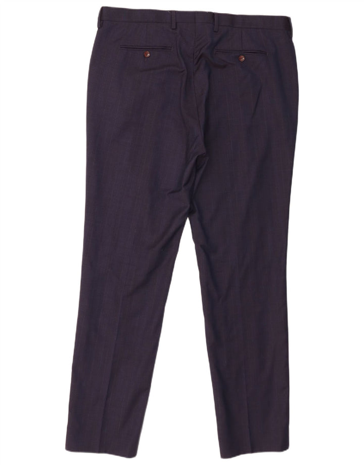 Pantalones de traje ajustados para hombre de Ted Baker W36 L31 Lana azul marino