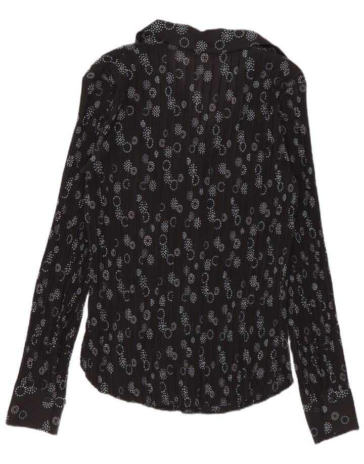 Marks & Spencer Blusa para mujer UK 8 Small Negro Geométrico Poliéster