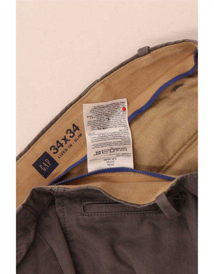 Pantalones chinos ajustados Gap para hombre W34 L34 Gris