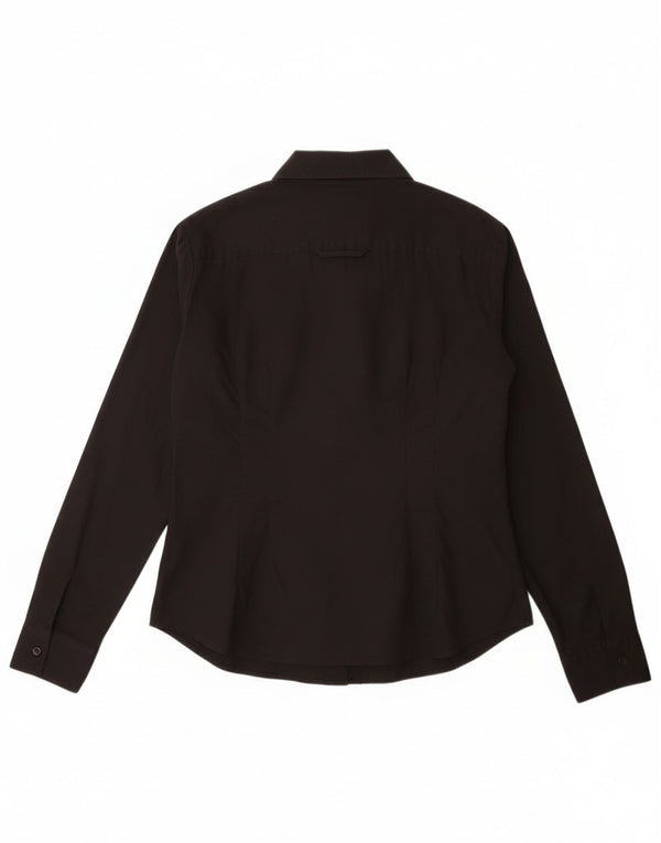 Sisley Camisa para mujer UK 44 Grande Algodón negro