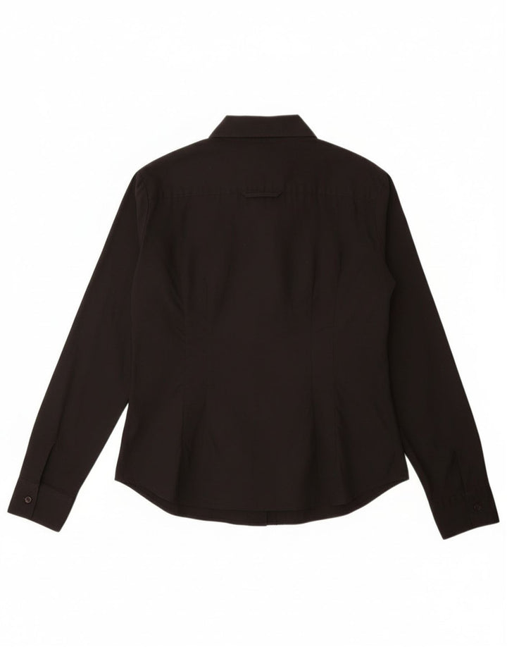 Sisley Camisa para mujer UK 44 Grande Algodón negro