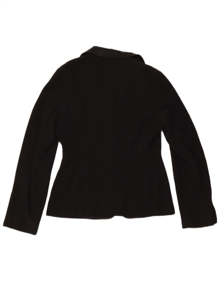 Laura Ashley Chaqueta tipo blazer con 1 botón para mujer, talla 44, talla M, color negro