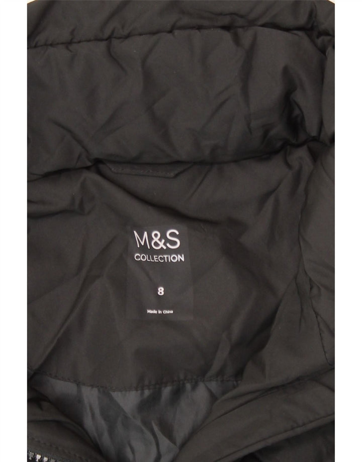 Marks & Spencer Chaqueta acolchada con capucha para mujer UK 8 Small Poliéster negro