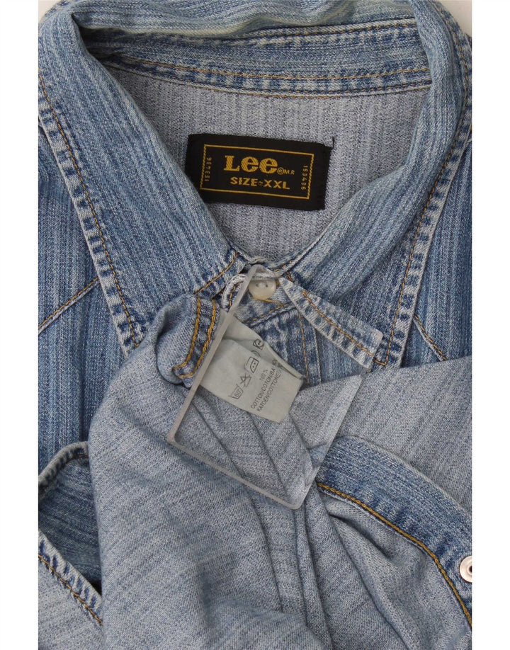 Camisa vaquera Lee para hombre 2XL Algodón azul