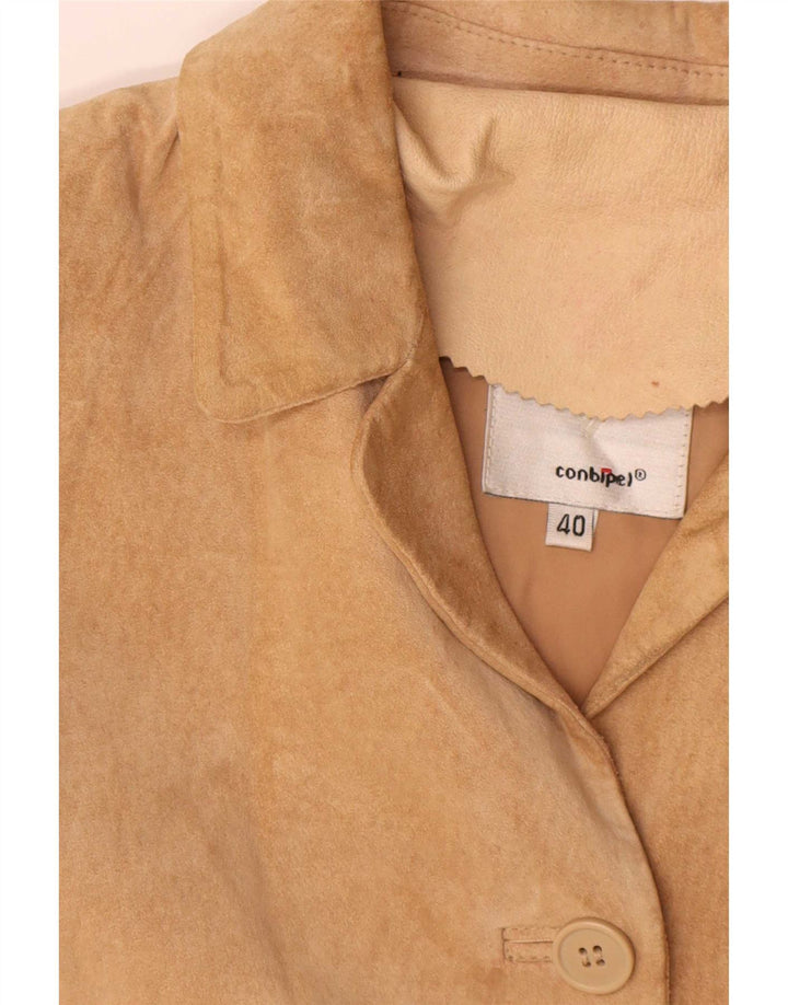 Conbipel Chaqueta Blazer de Ante de Gran Tamaño con 4 Botones para Mujer IT 40 Small Beige