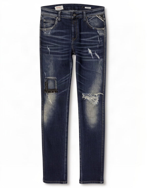 Vaqueros pitillo desgastados Katewin para mujer de Replay W25 L28 Algodón azul