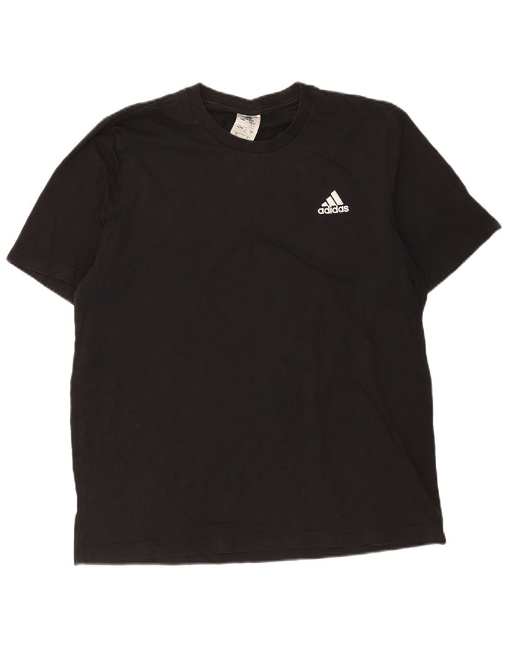 Adidas - Camiseta para hombre, talla grande, algodón negro