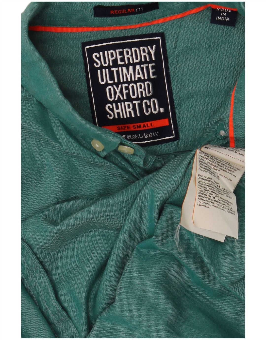 SUPERDRY Camisa Regular Fit Pequeño Algodón Verde Hombre