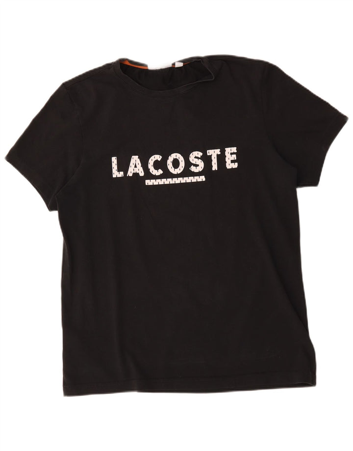 Lacoste Camiseta gráfica para hombre talla 3 pequeña algodón negro