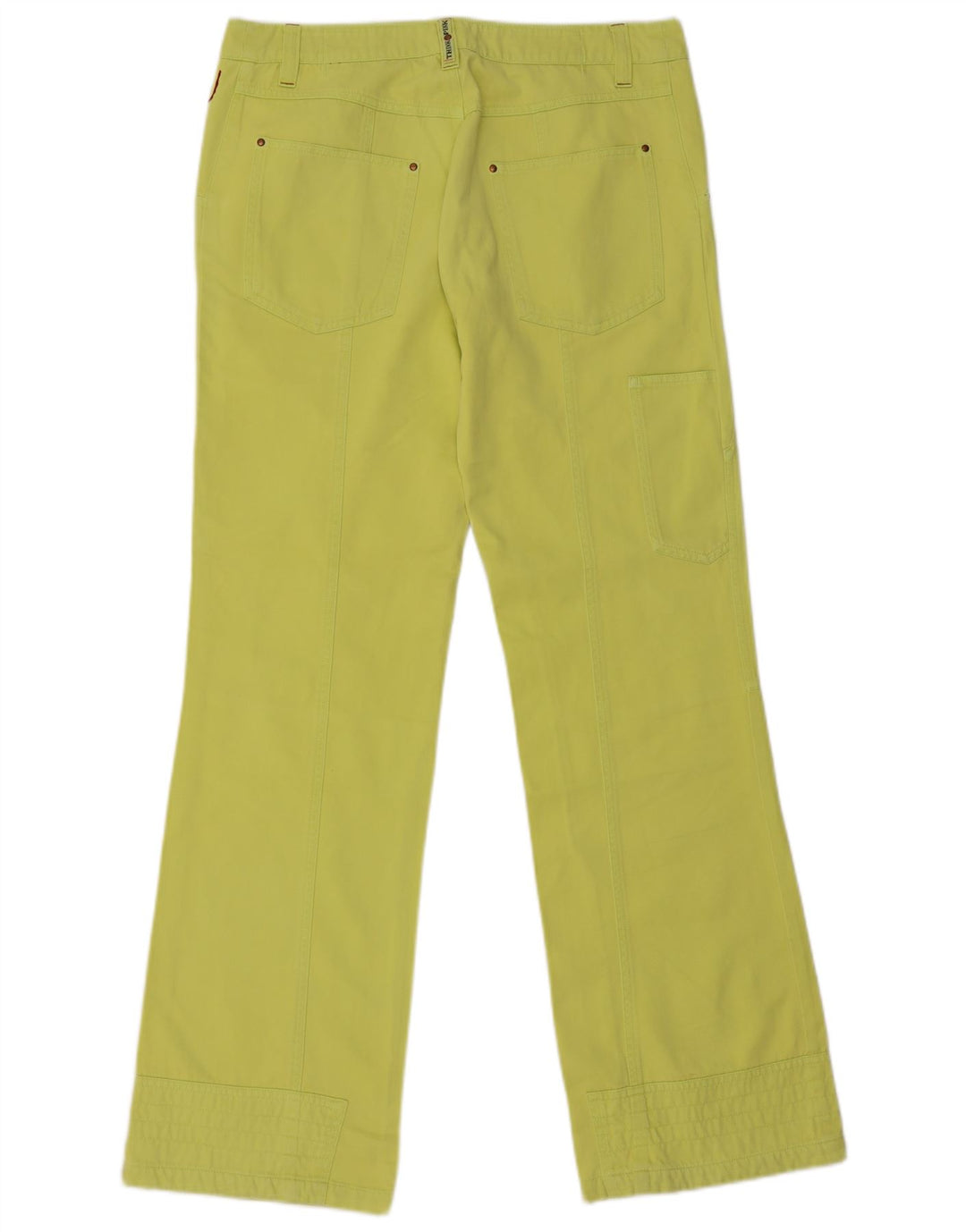 Think Pink Pantalones cargo rectos para mujer IT 46 Large W32 L33 Algodón verde