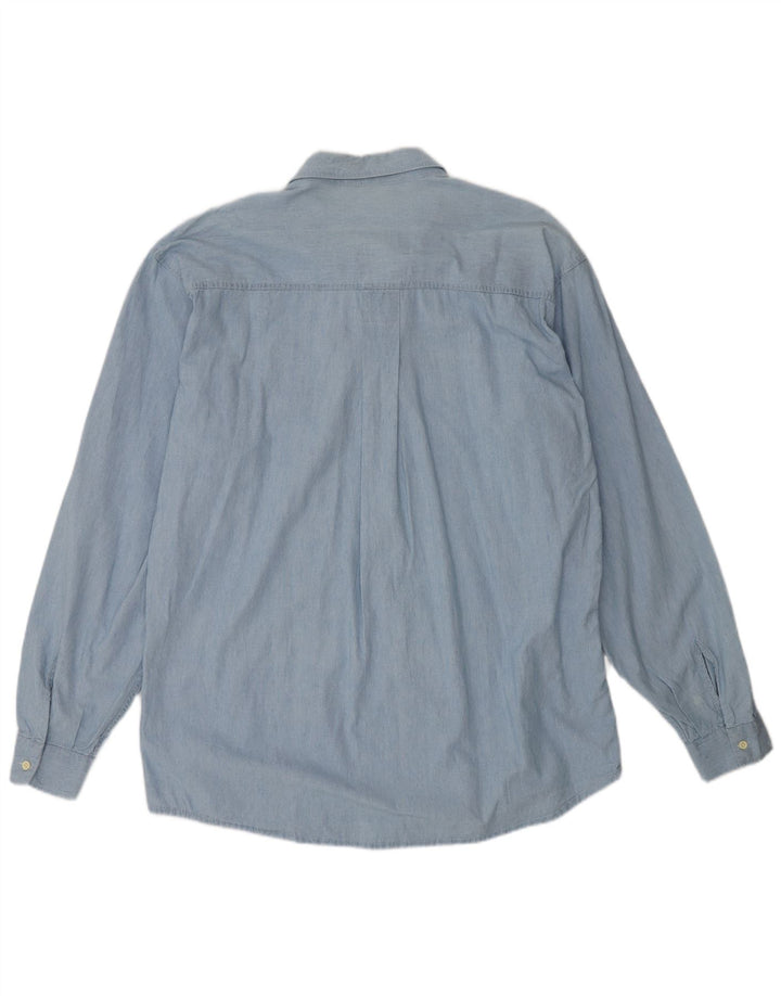 Camisa Carrera Hombre XL Algodón Azul