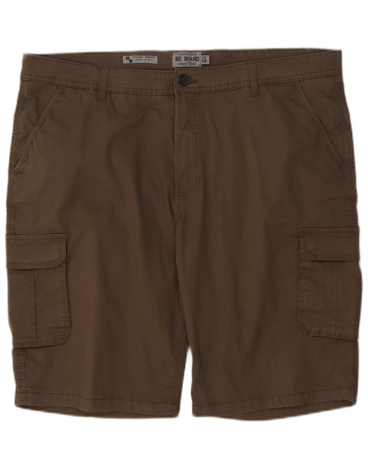 Vintage Hombres Cargo Shorts W40 XL Algodón Marrón