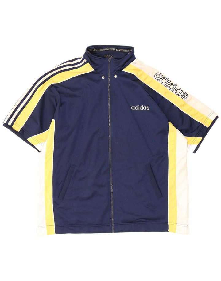 ADIDAS Chaqueta superior de chándal con gráfico para hombre XL Azul marino Colorblock
