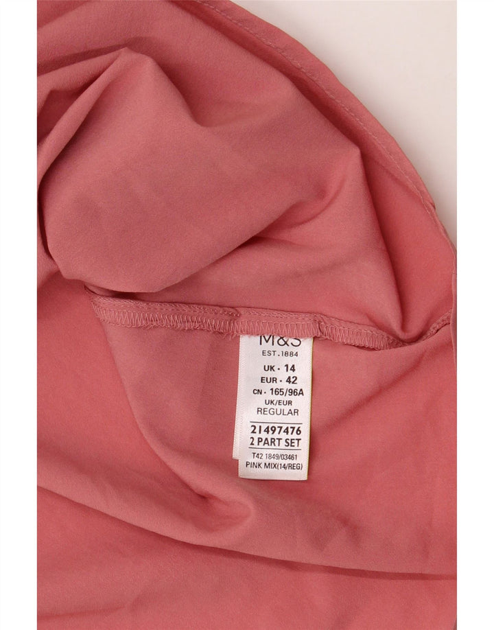 Marks & Spencer Vestido lencero para mujer UK 44 Poliéster rosa medio