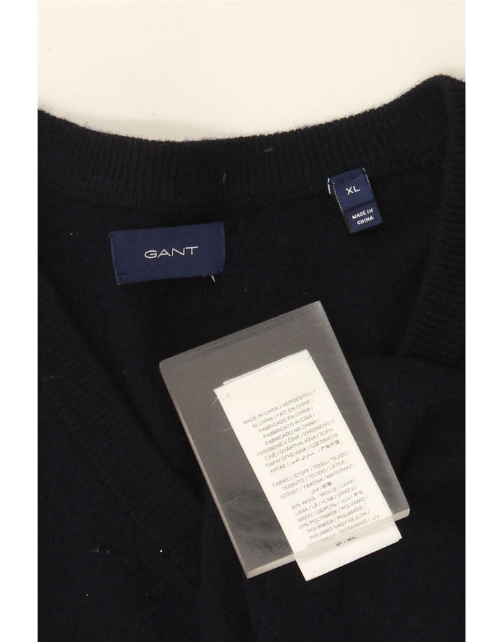 Gant Jersey con Cuello en V para Hombre XL Lana Azul Marino