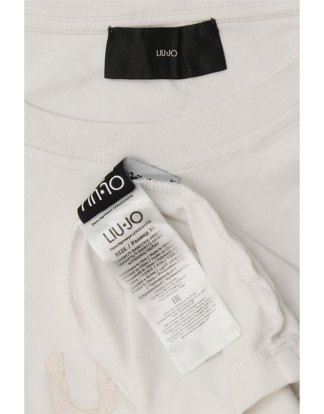 LIU JO Camiseta gráfica para hombre Top XL Algodón blanco